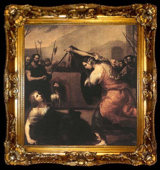 framed  Jusepe de Ribera The Duel of Isabella de Carazzi and Diambra de Pottinella, ta009-2